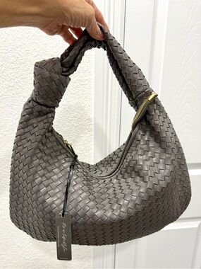 "NWT" Glitzy Girlz Woven Braided Hobo Bag Designer Inspired "NWT"